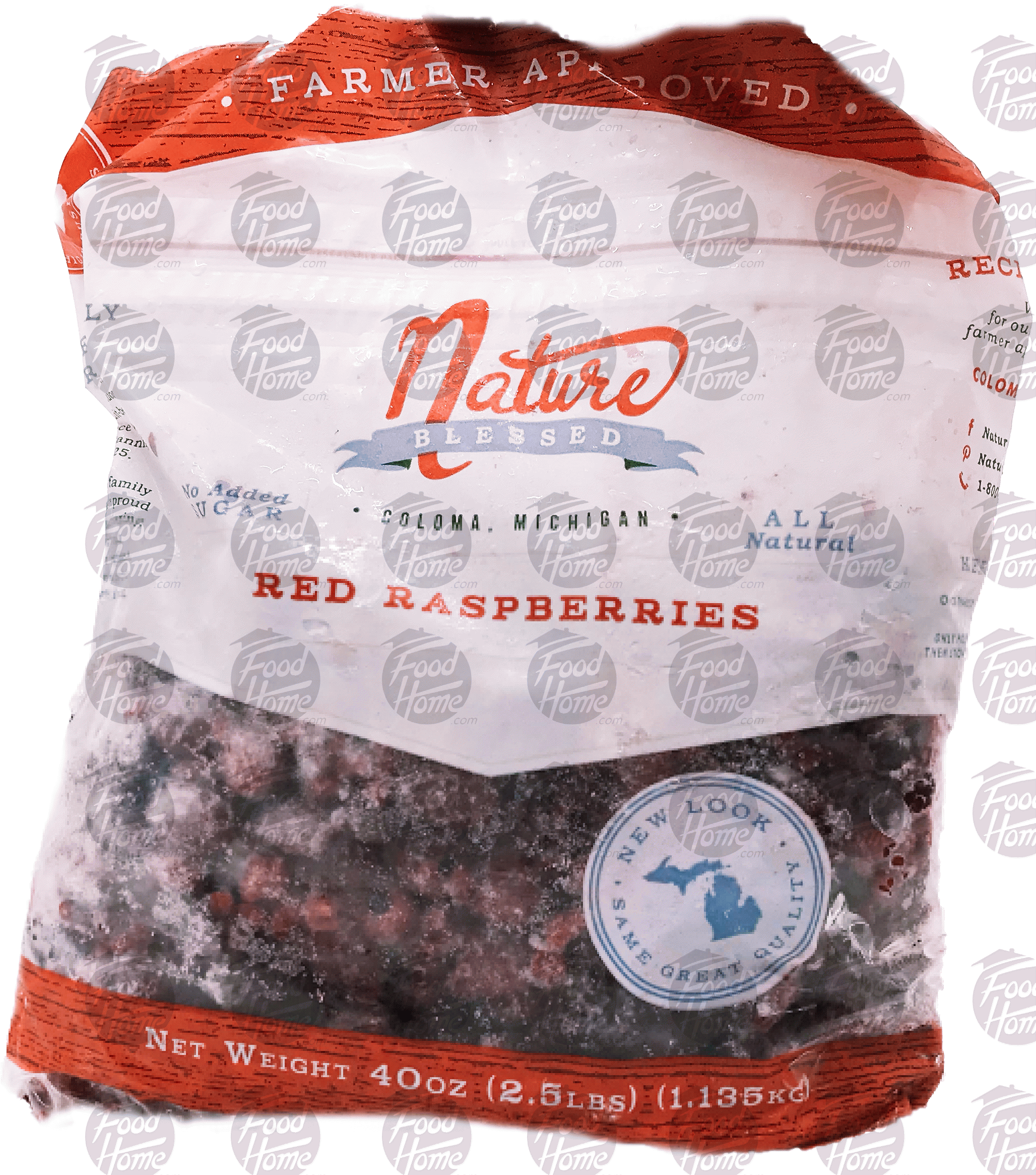 Nature Blessed  red raspberries, frozen resealable bag Full-Size Picture